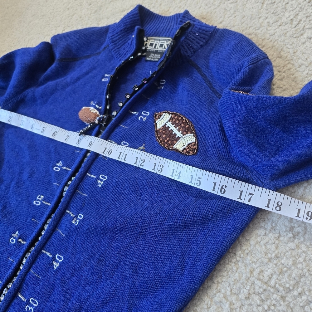 Rare BERÉK Takako Sakon Size Small Football Zip Cardigan Sweater - Picture 8 of 12